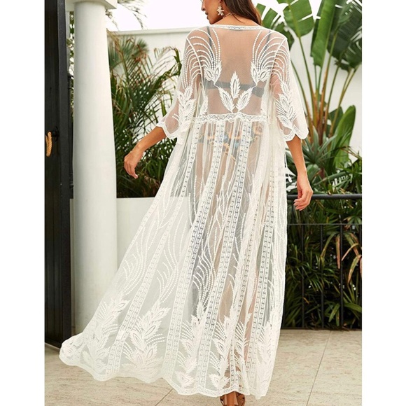 Sexy Lace Boho Kimono Cardigan - Picture 5 of 6